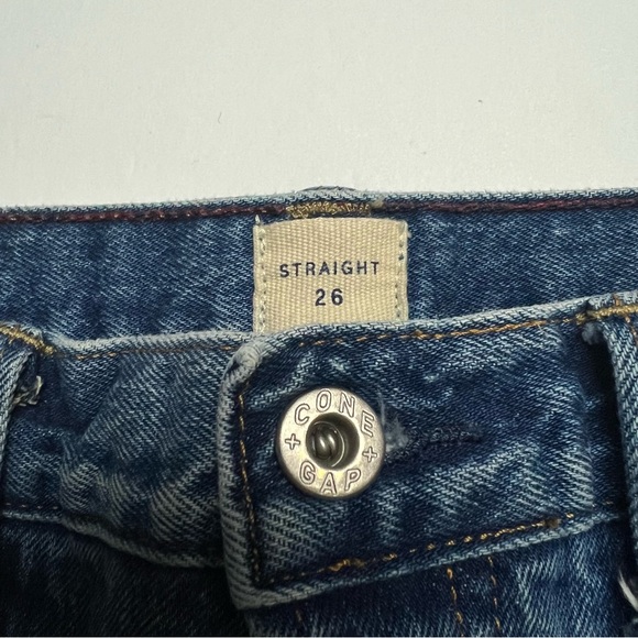 Gap x Cone Denim Distressed High Rise Straight Leg Jeans Size: 26x28 - Picture 6 of 7